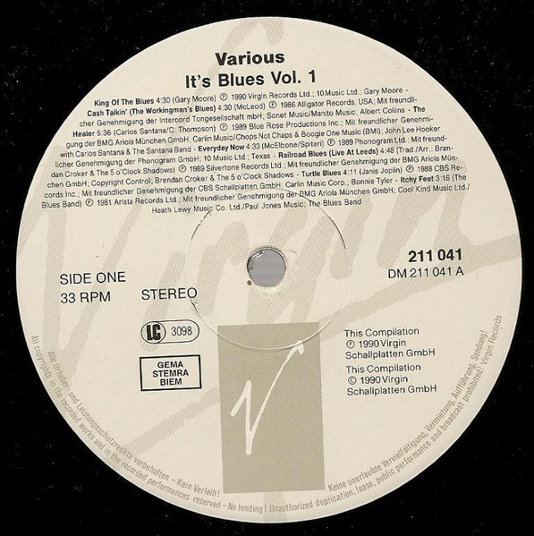 Various - It's Blues Vol. I | Virgin (211 041) - 3 Various - It's Blues Vol. I | Virgin (211 041) - 3