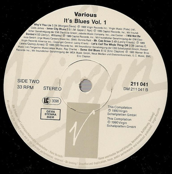 Various - It's Blues Vol. I | Virgin (211 041) - 4 Various - It's Blues Vol. I | Virgin (211 041) - 4