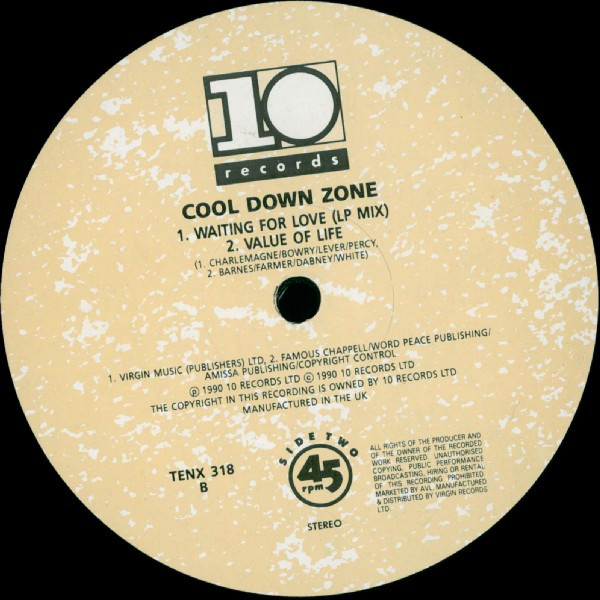 Cool Down Zone - Waiting For Love | 10 Records (TEN X 318) - 3