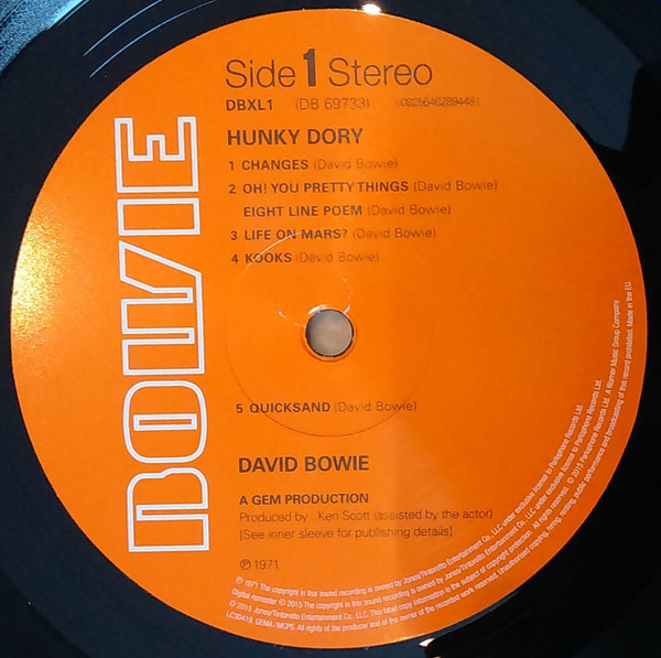 David Bowie - Hunky Dory | Parlophone (0825646289448) - 3 David Bowie - Hunky Dory | Parlophone (0825646289448) - 3