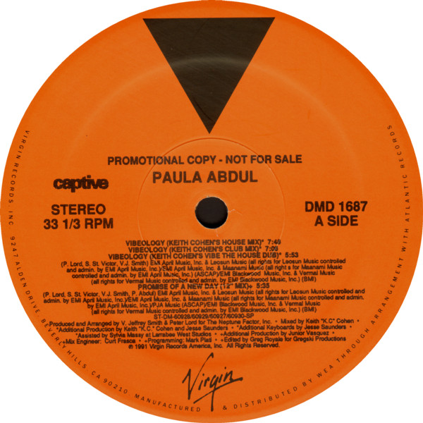 Paula Abdul - Vibeology | Virgin (DMD 1687) Paula Abdul - Vibeology | Virgin (DMD 1687)