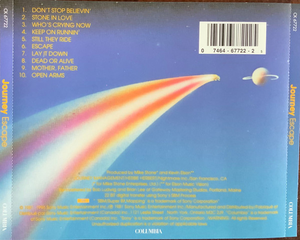 Journey - Escape | Columbia (CK 67722) - 2