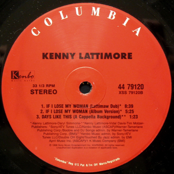 Kenny Lattimore - If I Lose My Woman | Columbia (44 79120) - 4