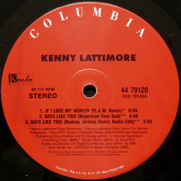 Kenny Lattimore - If I Lose My Woman | Columbia (44 79120) - 3