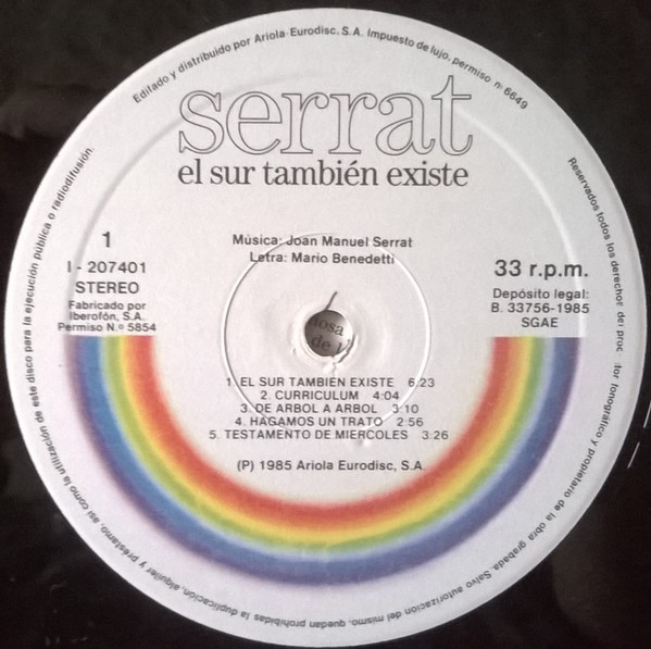 Joan Manuel Serrat - El Sur También Existe | Ariola (I-207401) - 3 Joan Manuel Serrat - El Sur También Existe | Ariola (I-207401) - 3