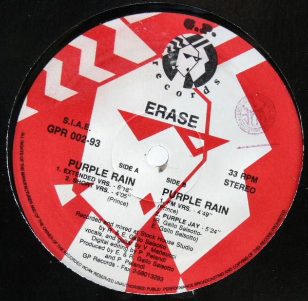 Erase - Purple Rain | G.P. Records (GPR 002-93) - main