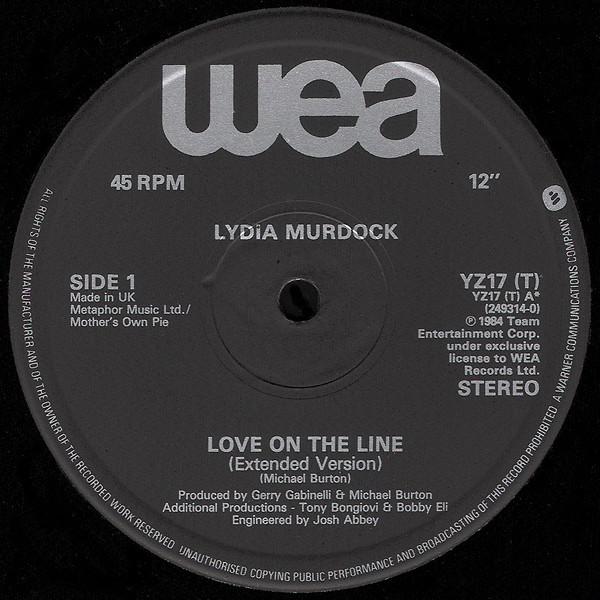 Lydia Murdock - Love On The Line | WEA (YZ17 (T)) - 3