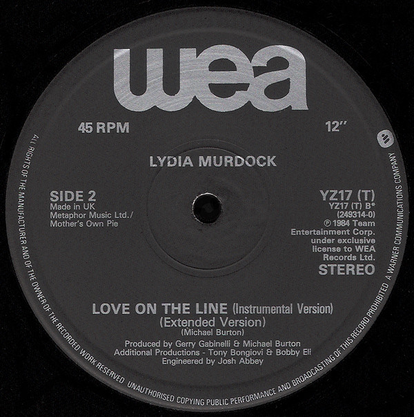 Lydia Murdock - Love On The Line | WEA (YZ17 (T)) - 4
