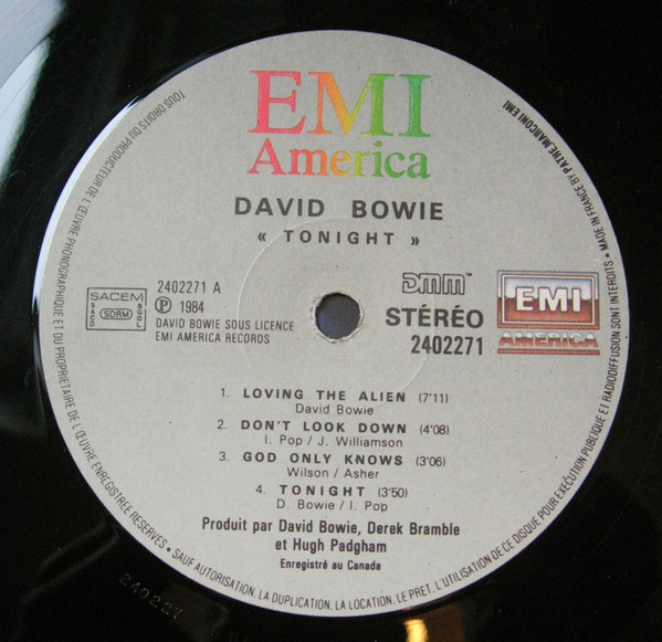 David Bowie - Tonight | EMI America (2402271) - 3