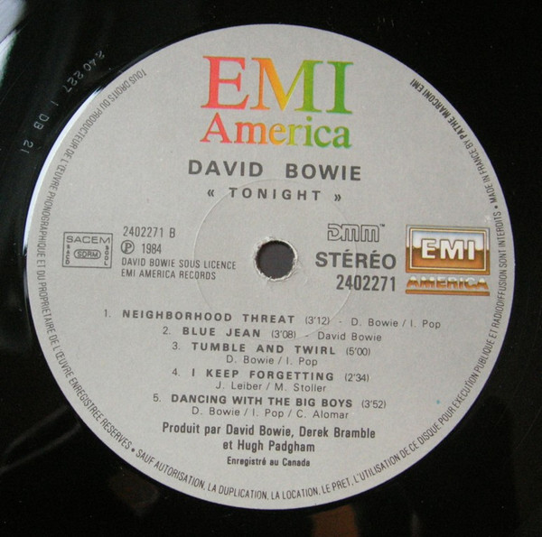 David Bowie - Tonight | EMI America (2402271) - 4