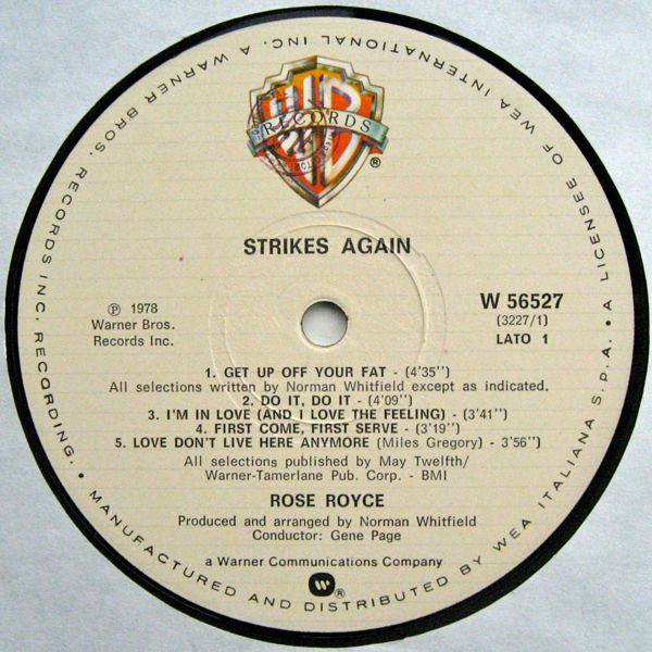 Rose Royce - Strikes Again | Warner Bros. Records (W 56527) - 4