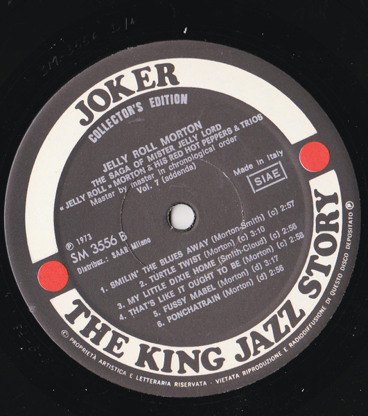 Jelly Roll Morton And Jelly Roll Morton's Red Hot Peppers & Jelly Roll Morton Trio - The Saga Of Mister Jelly Lord Vol. 7 | Joker (SM 3556) - 4 Jelly Roll Morton And Jelly Roll Morton's Red Hot Peppers & Jelly Roll Morton Trio - The Saga Of Mister Jelly Lord Vol. 7 | Joker (SM 3556) - 4