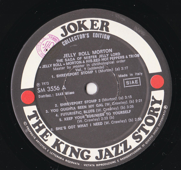 Jelly Roll Morton And Jelly Roll Morton's Red Hot Peppers & Jelly Roll Morton Trio - The Saga Of Mister Jelly Lord Vol. 7 | Joker (SM 3556) - 3 Jelly Roll Morton And Jelly Roll Morton's Red Hot Peppers & Jelly Roll Morton Trio - The Saga Of Mister Jelly Lord Vol. 7 | Joker (SM 3556) - 3