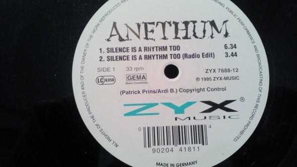 Anethum - Silence Is A Rhythm Too / I Can Make You See God | ZYX Music (ZYX 7888-12)