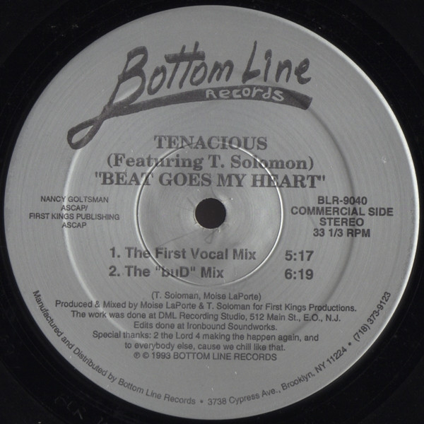 Tenacious Featuring T. Solomon - Beat Goes My Heart | Bottom Line Records (BLR-9040) - main