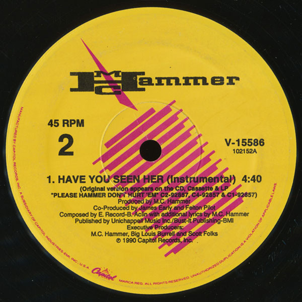 MC Hammer - Have You Seen Her | Capitol Records (V-15586) - 4