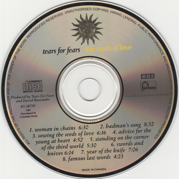 Tears For Fears - The Seeds Of Love | Fontana (P2 38730) - 4