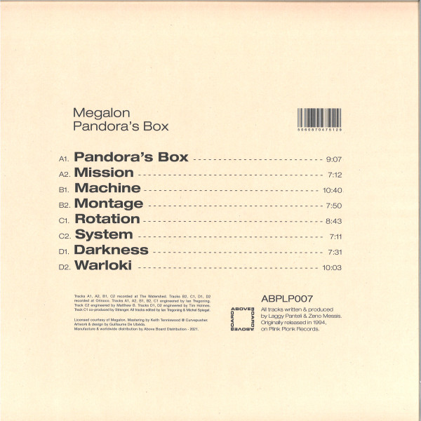 Megalon - Pandora's Box | Above Board Projects (ABPLP007) - 2
