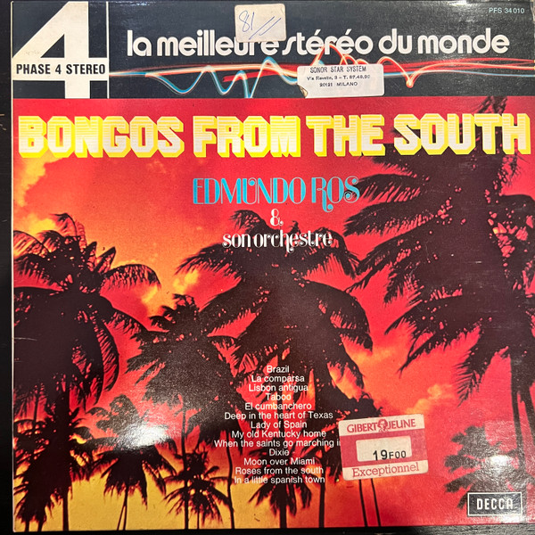 Edmundo Ros & His Orchestra - Bongos From The South | Decca (PFS 34010) - main Edmundo Ros & His Orchestra - Bongos From The South | Decca (PFS 34010) - main