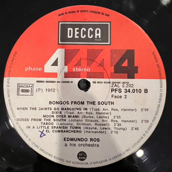 Edmundo Ros & His Orchestra - Bongos From The South | Decca (PFS 34010) - 4 Edmundo Ros & His Orchestra - Bongos From The South | Decca (PFS 34010) - 4