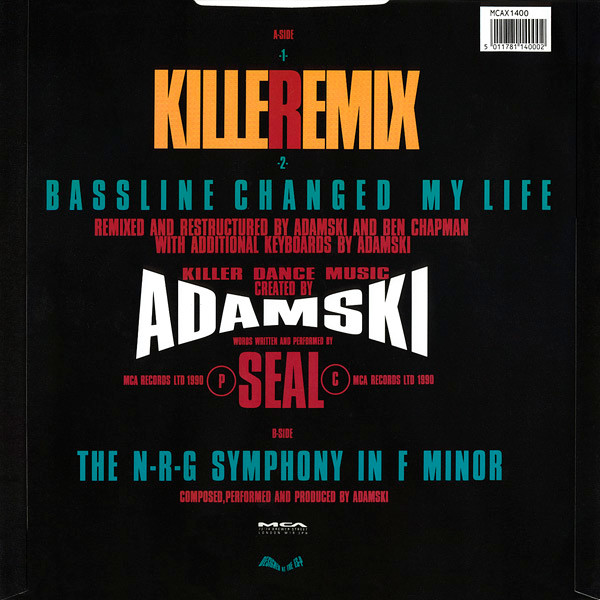 Adamski - Killeremix | MCA Records (MCAX 1400) - 2 Adamski - Killeremix | MCA Records (MCAX 1400) - 2