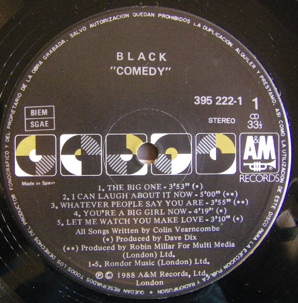 Black - Comedy | A&M Records (395 222-1) - 3 Black - Comedy | A&M Records (395 222-1) - 3