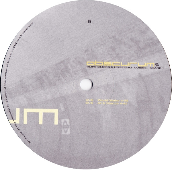 Obscurum - Blips Clicks & Unseemly Noises. Share 1 | Element Com (e-com 023 LP) - 4
