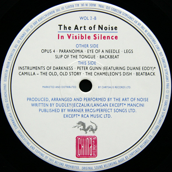 The Art Of Noise - In Visible Silence | China Records (WOL 2) - 3