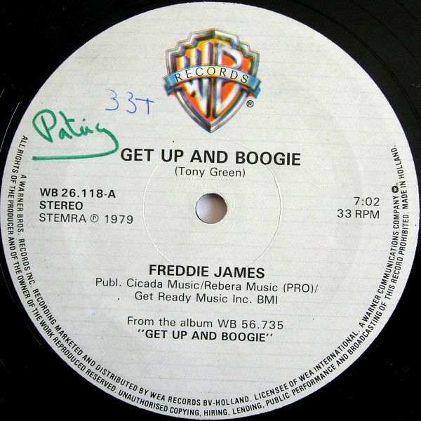 Freddie James - Get Up And Boogie (Long Version) | Warner Bros. Records (WB 26 118) - 3