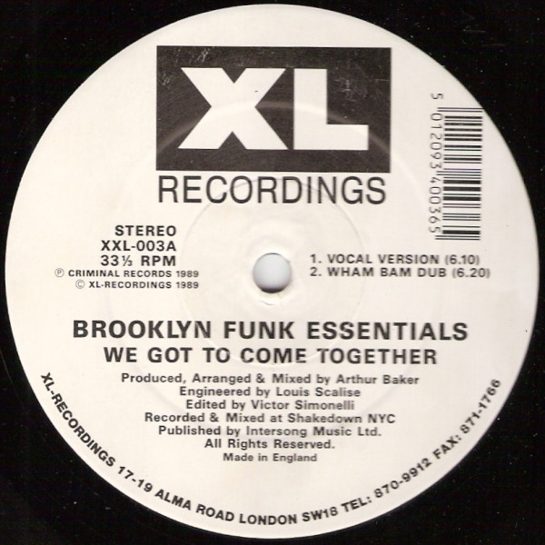 Brooklyn Funk Essentials - We Got To Come Together | XL Recordings (XXL-003) - main