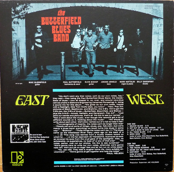 The Paul Butterfield Blues Band - East-West | Elektra (EKS-7315) - 2