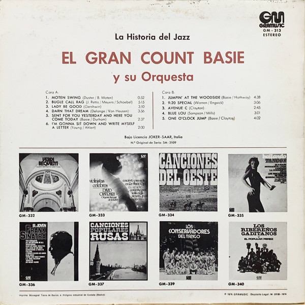 Count Basie Orchestra - El Gran Count Basie Y Su Orquesta | Gramusic (GM-313) - 2 Count Basie Orchestra - El Gran Count Basie Y Su Orquesta | Gramusic (GM-313) - 2