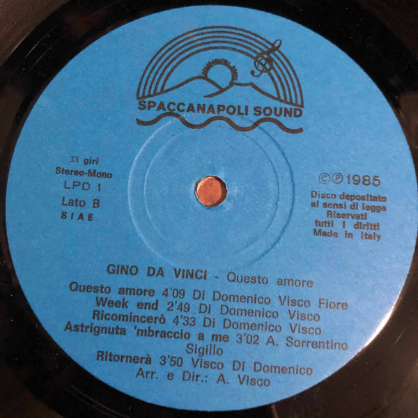 Gino Da Vinci - Questo Amore | Spaccanapoli Sound (LPD 1) - 4
