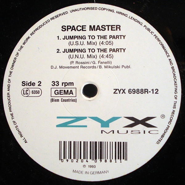 Space Master - Jumping To The Party (Remixes) | ZYX Music (ZYX 6988R-12) - 2