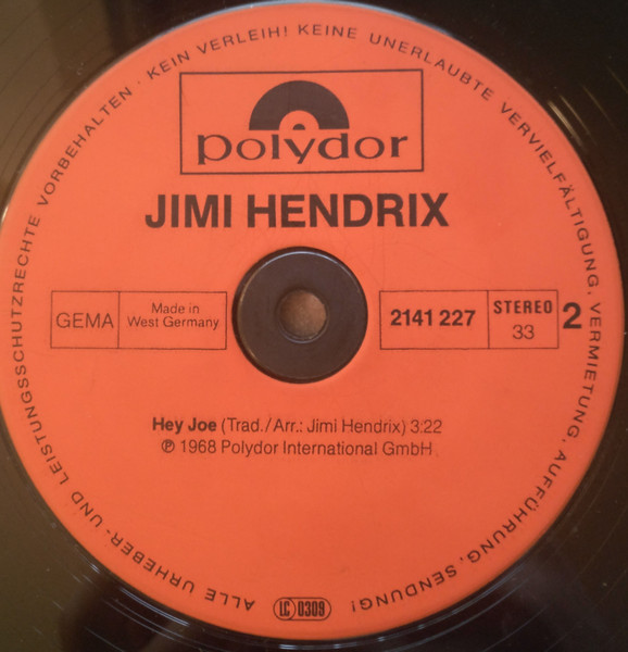 Jimi Hendrix - Gloria / Hey Joe | Polydor (2141 227) - 3