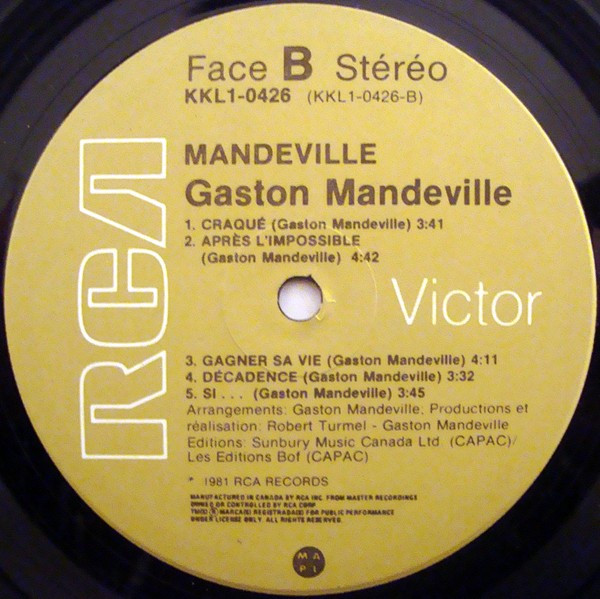 Gaston Mandeville - Mandeville | RCA Victor (KKL1-0426) - 2