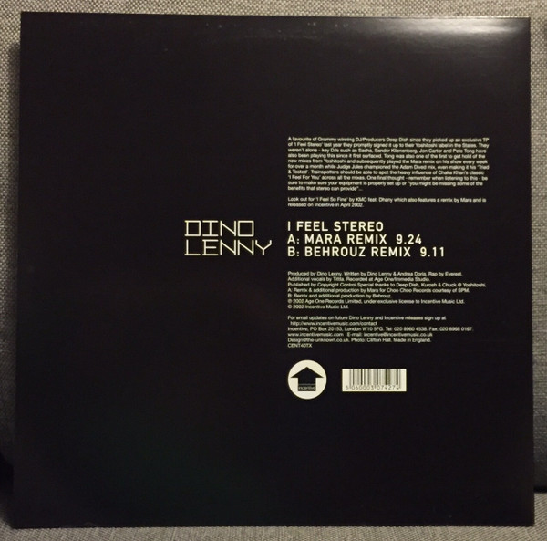 Dino Lenny - I Feel Stereo | Incentive (CENT40TX) - 4