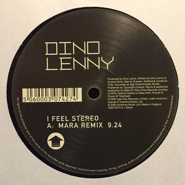 Dino Lenny - I Feel Stereo | Incentive (CENT40TX) - 2