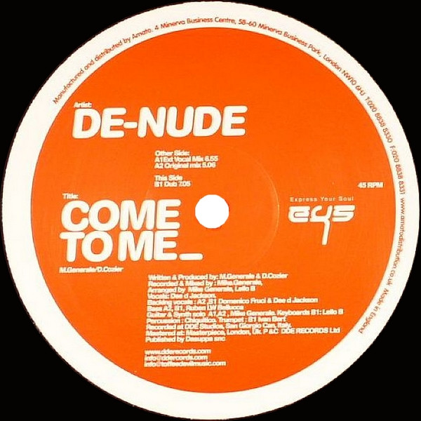 De-Nude - Come To Me | Come Together Recordings (OXFORD 003) - main