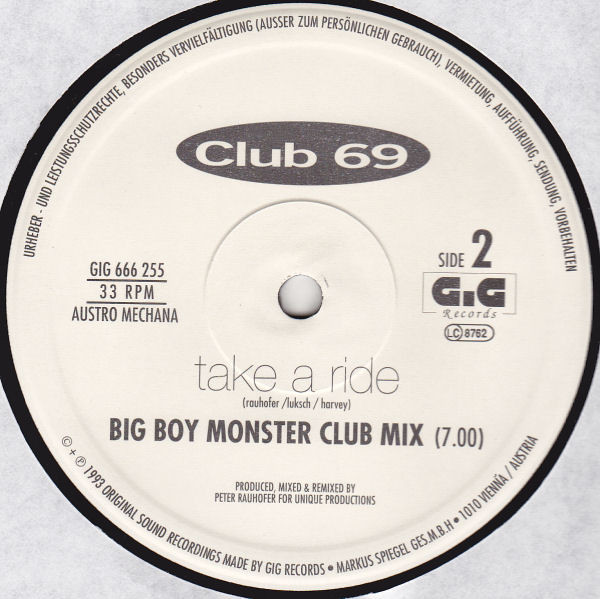 Club 69 - Take A Ride | GiG Records (GIG 666 255) - 3 Club 69 - Take A Ride | GiG Records (GIG 666 255) - 3