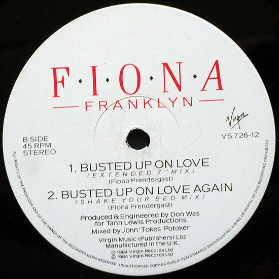 Fiona Franklyn - Busted Up On Love | Virgin (VS 726-12) - 4