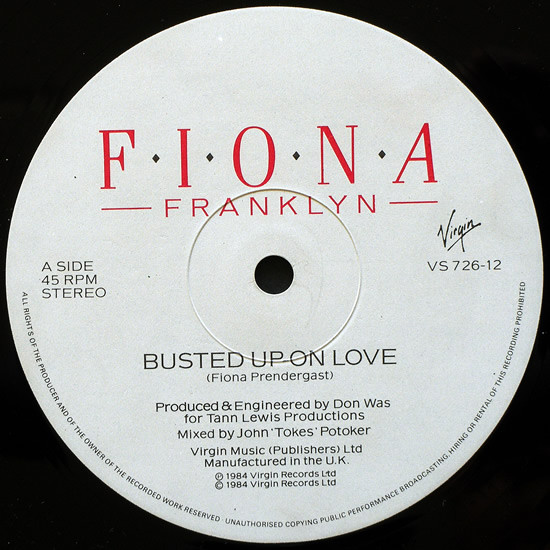 Fiona Franklyn - Busted Up On Love | Virgin (VS 726-12) - 3