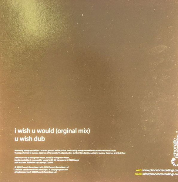 Martijn ten Velden - I Wish U Would | Phonetic Recordings (PH21) - 2