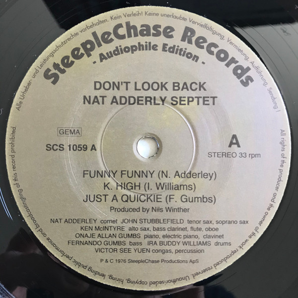 Nat Adderley Septet - Don't Look Back | SteepleChase (SCS 1059) - 4
