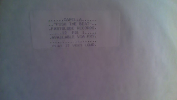 Cappella - Push The Beat | Fast Globe (12FGL 1) - 3