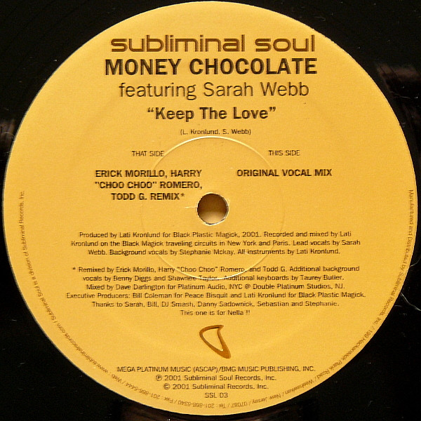 Money Chocolate Featuring Sarah Anne Webb - Keep The Love | Subliminal Soul (SSL03) - 2
