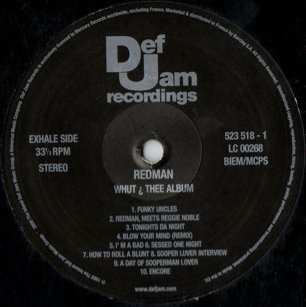 Redman - Whut? Thee Album | Rush Associated Labels (523 518-1) - 4 Redman - Whut? Thee Album | Rush Associated Labels (523 518-1) - 4