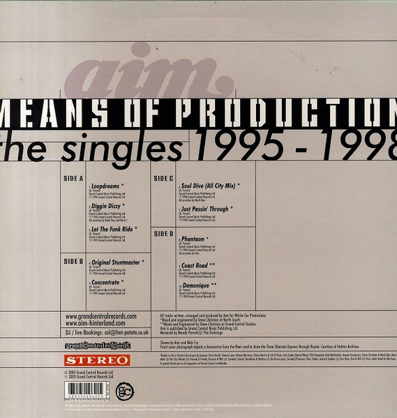Aim - Means Of Production (The Singles 1995 - 1998) | Grand Central Records (GCLP 119) - 2