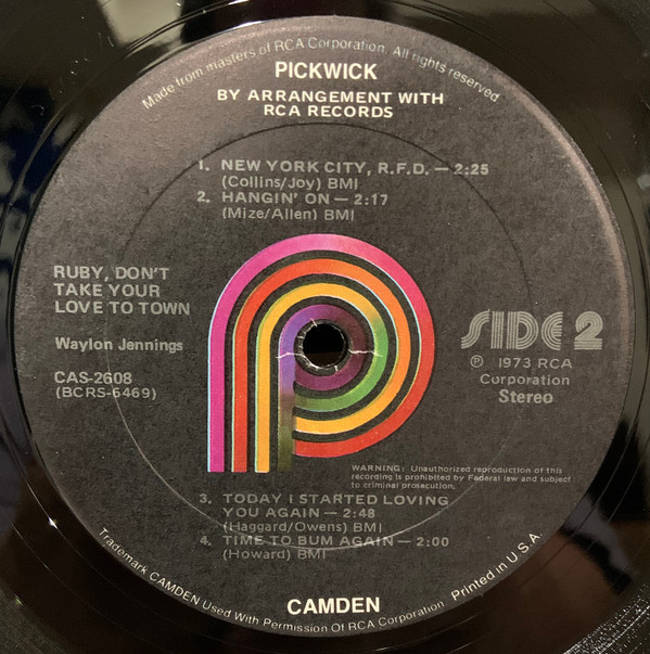 Waylon Jennings - Ruby, Don't Take Your Love To Town | Pickwick (CAS-2608) - 2 Waylon Jennings - Ruby, Don't Take Your Love To Town | Pickwick (CAS-2608) - 2
