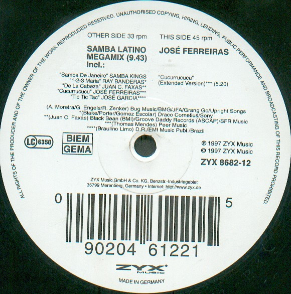 Various - Samba Latino Mix | ZYX Music (ZYX 8682-12)